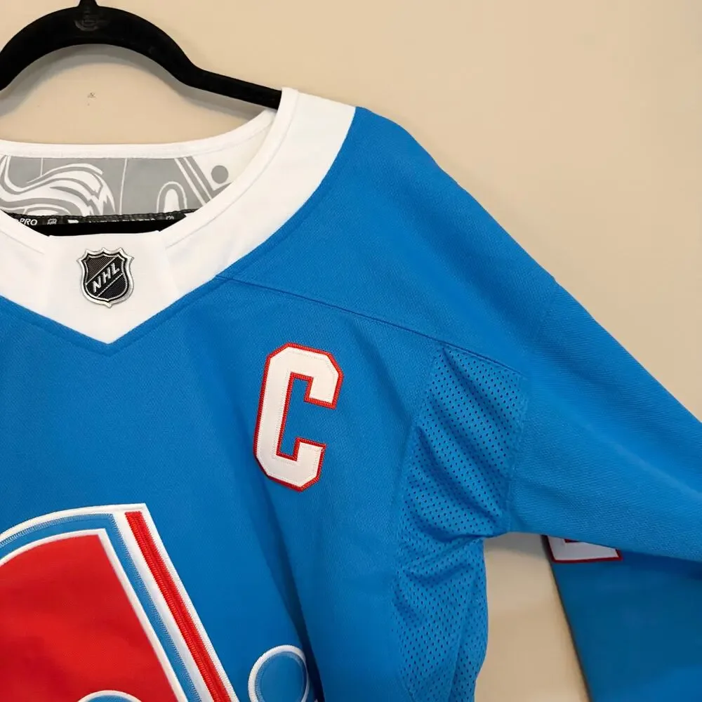 Fanatics X NHL Quebec Nordiques Jersey Mens 52 Blue Gabriel Landeskog Sports NWT